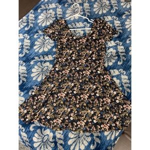Scoop Neck Floral Sun Dress - Medium